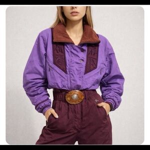 Bogner Goan Thylmann Vintage Y2K Ski Suit One piece size 10 Embroidery Belt